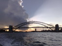 Storm cloud over sydney harbour Bridge